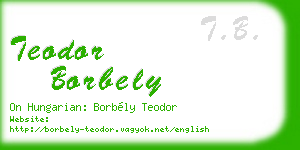 teodor borbely business card
